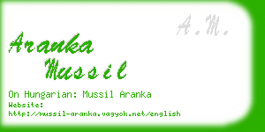 aranka mussil business card